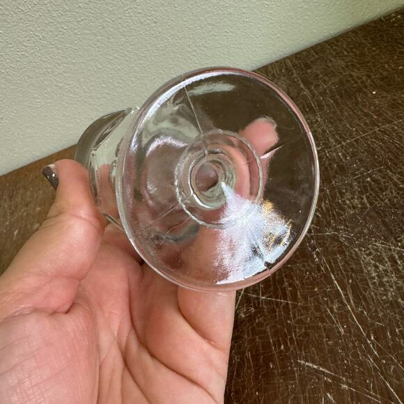 Vintage 1970s Kings Crown Clear Glass Pedestal Shot Glasses Set of 2 - Picture 6 of 9